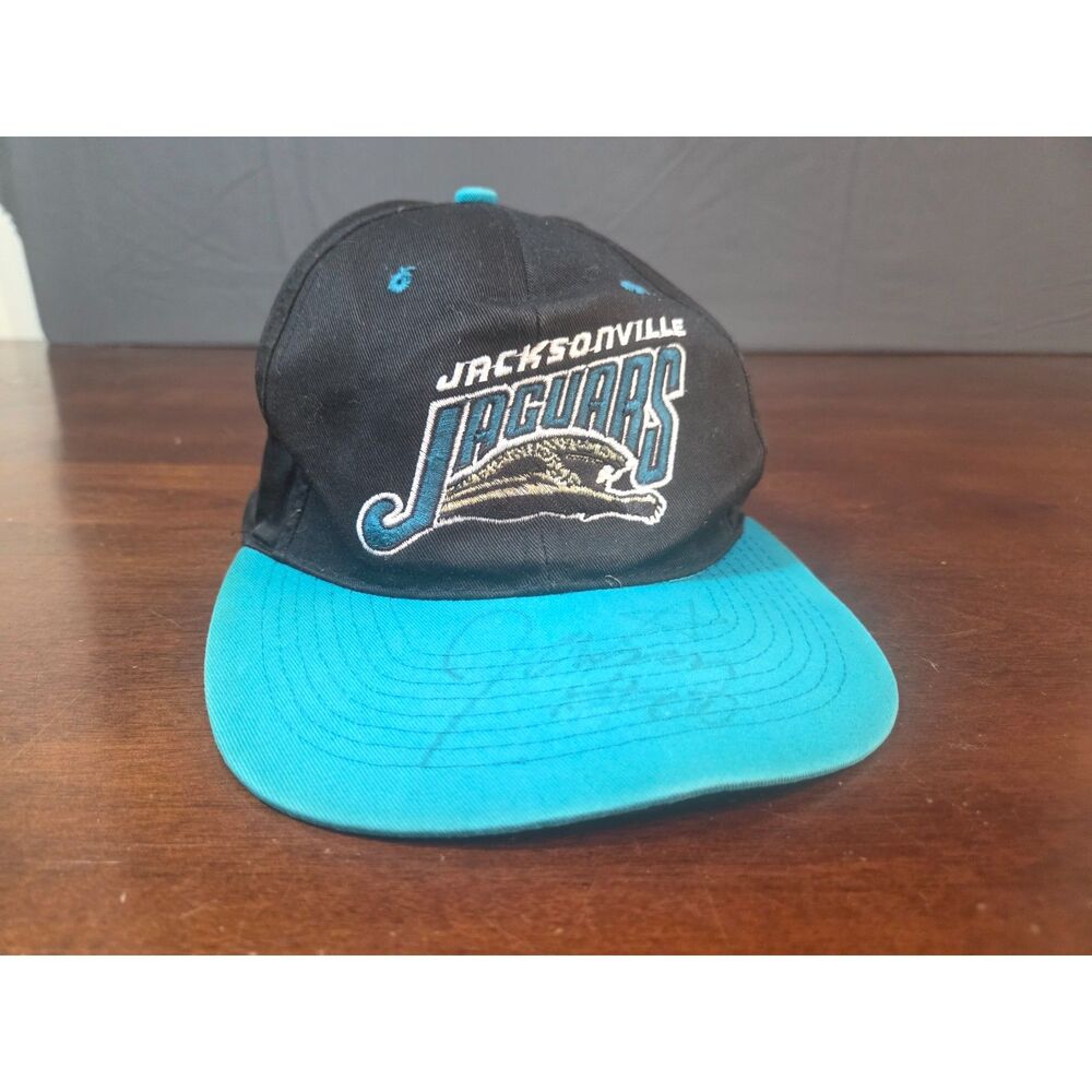 Vtg Jacksonville Jaguars Snapback Hat Signed NFL Football Cap Teal Black